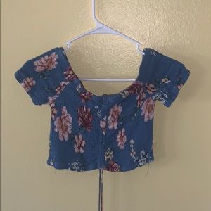 blue pacsun sinch crop top